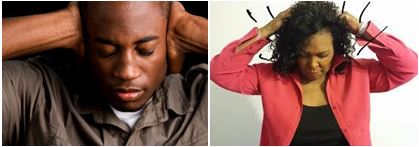 stressed woman and man